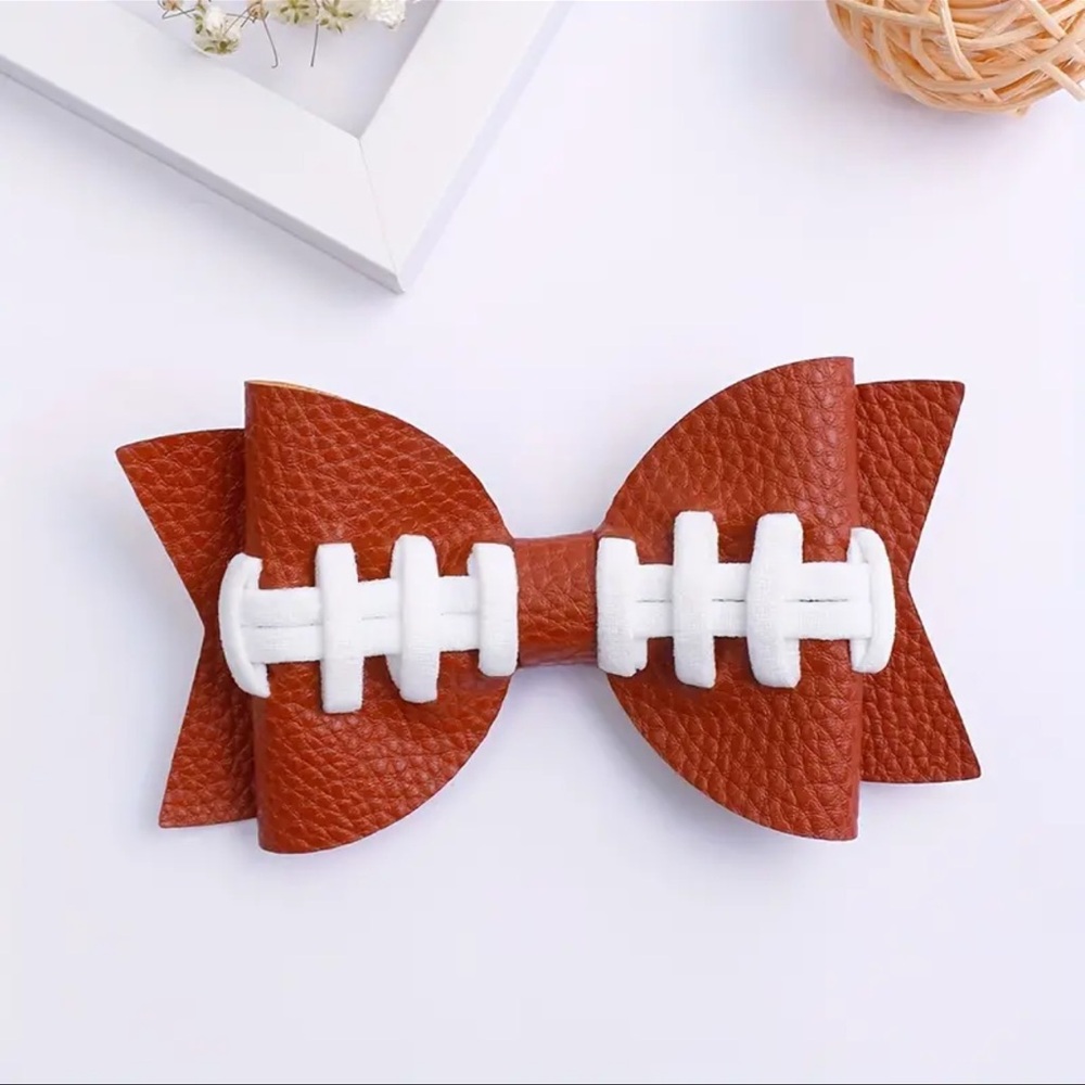 Hair, Football Bow Hair Clip. NEW, Adorable Hair Accessories, Sporty 🏈